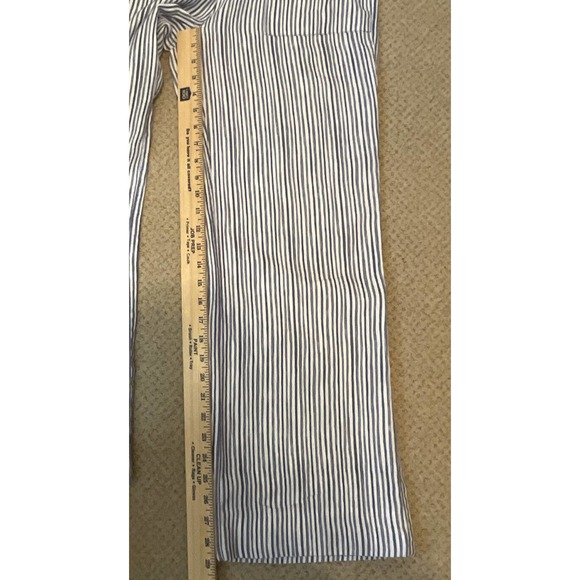CHICO’S 00 Women’s 2 Linen Pants Blue Striped - Picture 5 of 10
